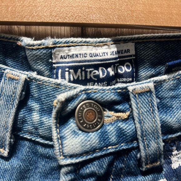 Girls Patriotic Blue Jeans with American Flag Detail size 12 EUC - Picture 3 of 6